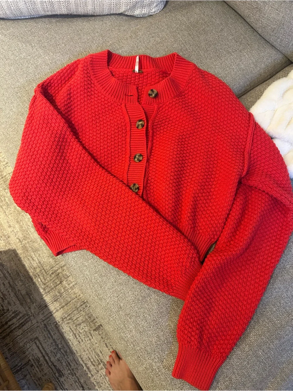 Free People Lila sweater, in red. Size medium